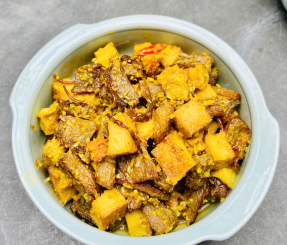 Đậu hủ kho sả nghệ 